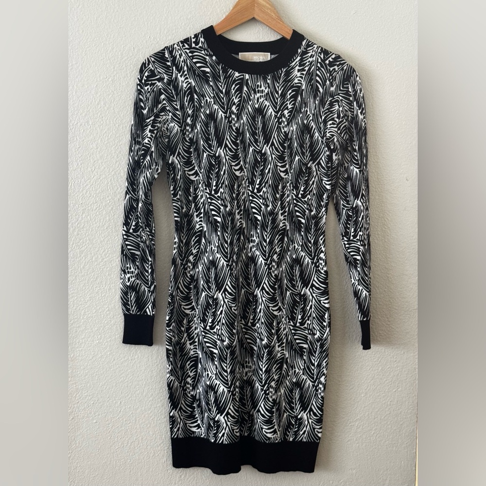Michael Kors Black and White Patterned short dress
